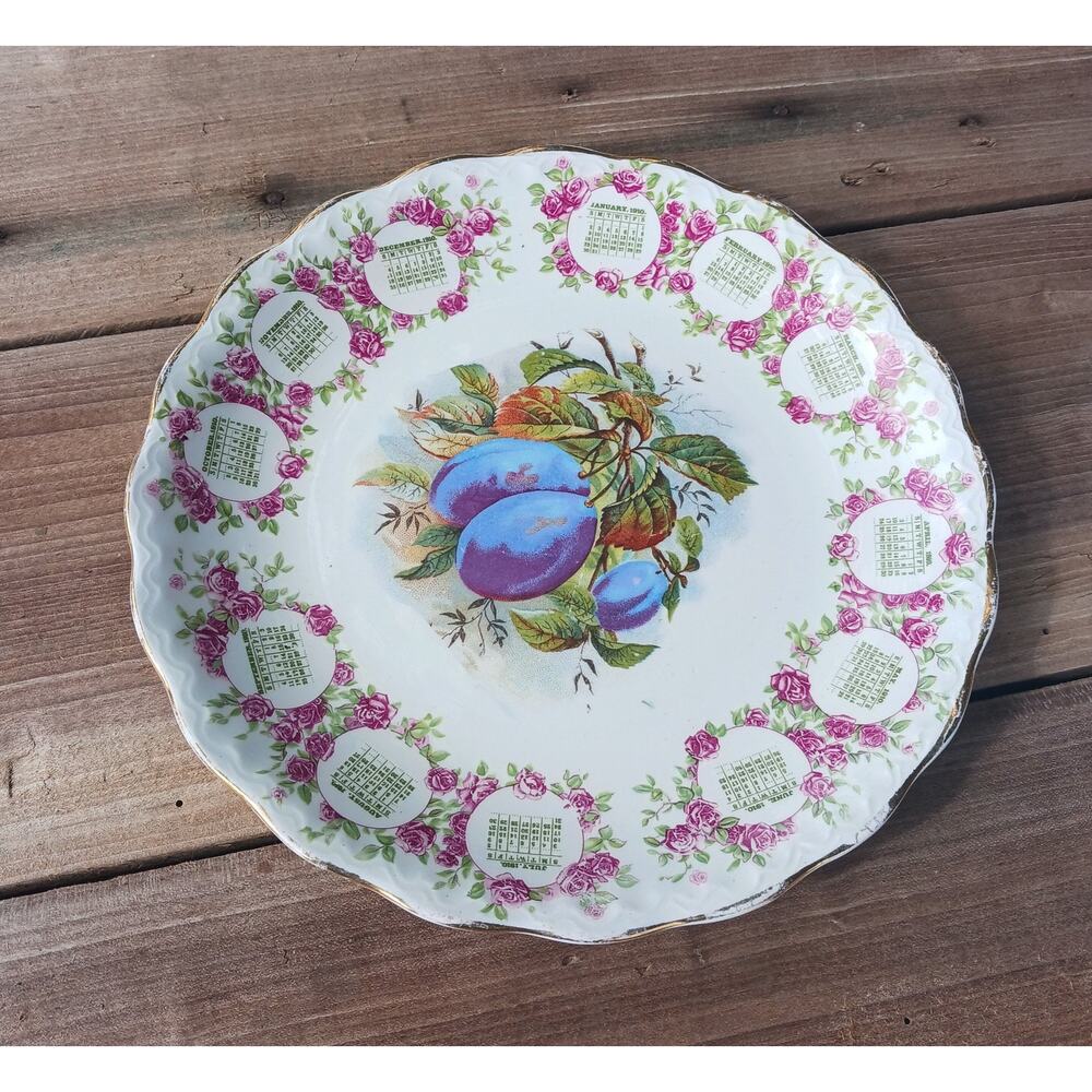 1910 Carnation McNicol Calendar Plate Fruit Plums